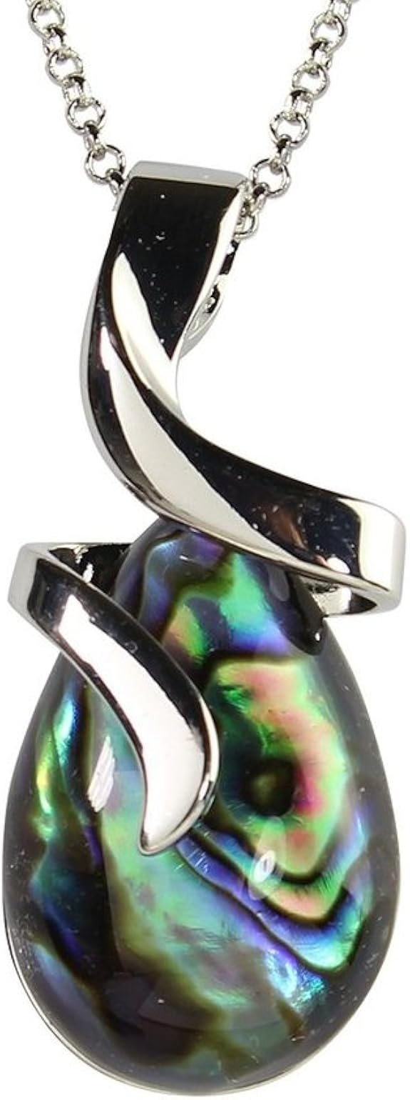 Wild Pearle Abalone Pendant Necklace Ribbons