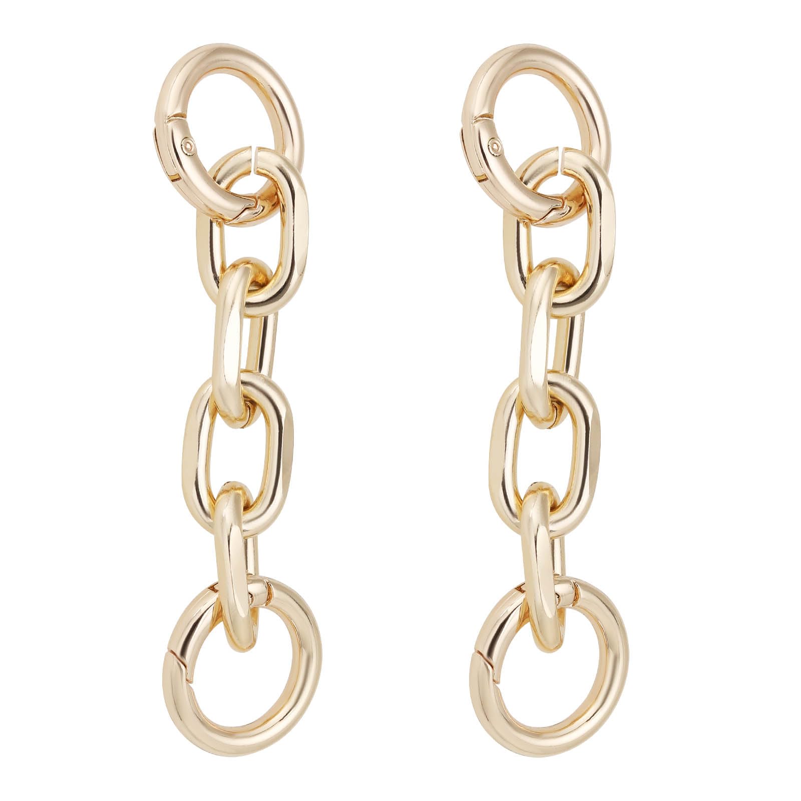 The Lord of the Tools 2pcs Bag Extender Chain with Spring Buckle Rings Aluminum Alloy Strap Extender 9.7cm Chain Extender for Handbags Shoulder Bags, Light Gold