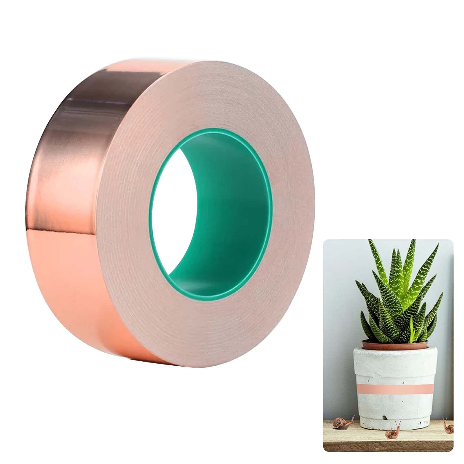 20 M x 30mm Copper Foil Tape,Slug Repellent Copper Foil Tape with Conductive Adhesive,More Wide Adhesive Copper Slug Snail Barrier Tape for Guitar and EMI Shielding,Soldering,Electrical Repairs