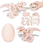 KittyCode 2PCS 3D Printed Dinosaur Easter Eggs - DIY Assembly Kit to Build Articulated Skeletons, STEM Educational Toys & Fidget Sensory Toys for Kids