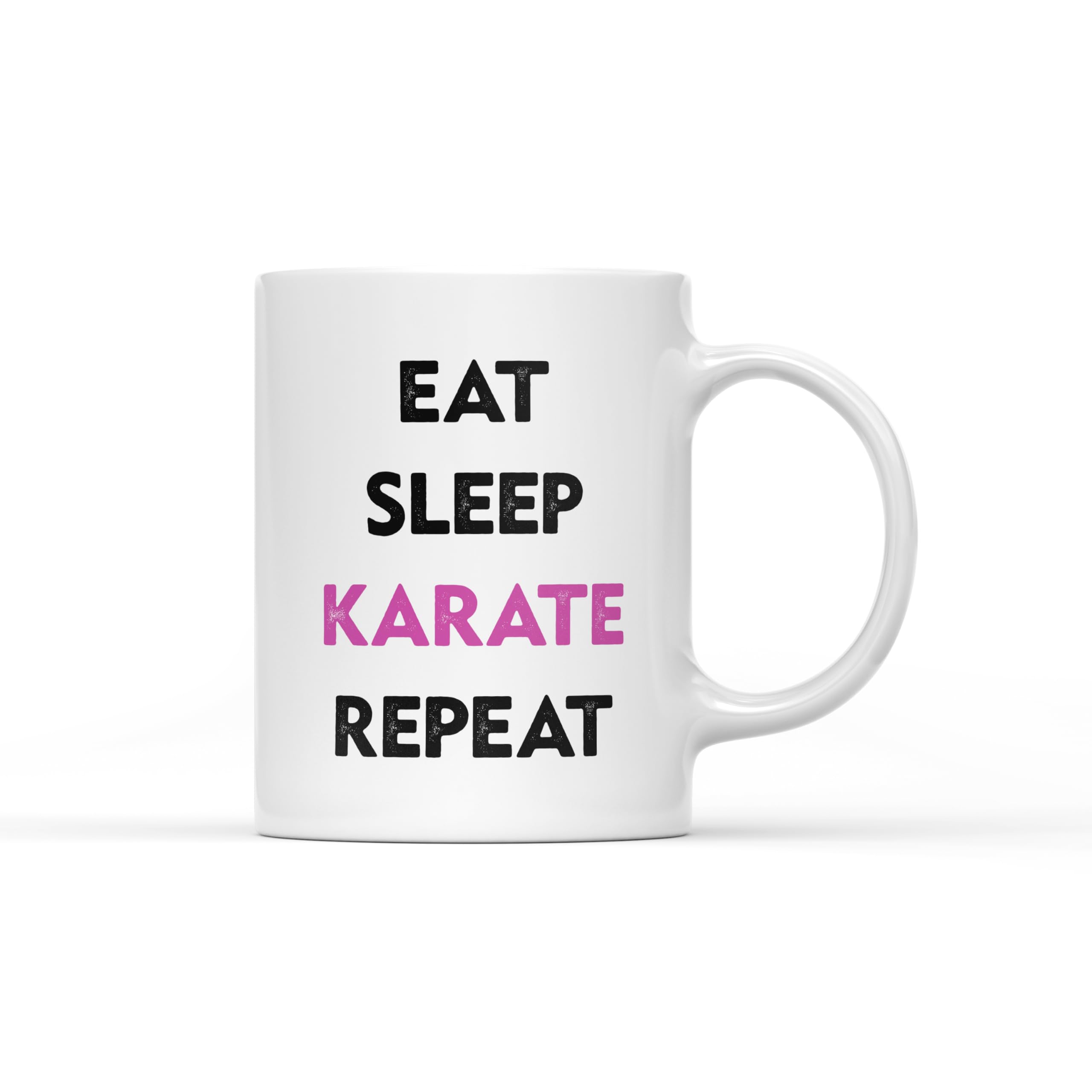 DV DESIGN 1 x Eat Sleep Karate Repeat Mug - Pink Martial Arts Japan Sports Men's Women's Cup #71155