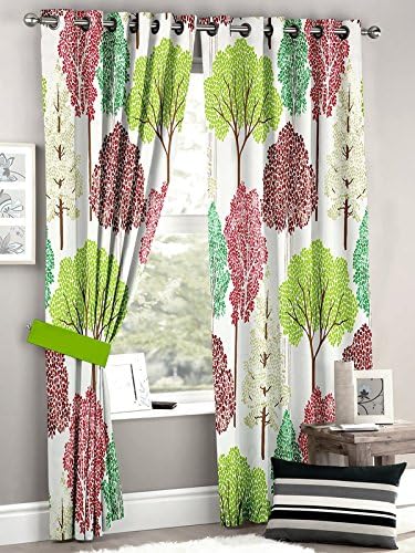 HOMEC Elegant Satin Digitally Printed Single Long Door Curtain (Size - Long Door 46 X 108 inch/Color -Multi)