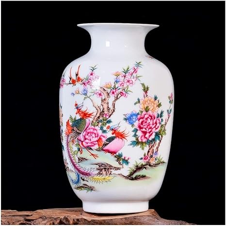Amazon 中国のレトロ花瓶レトロ磁器ギフト花瓶白いセラミック花瓶花瓶花鳥と花の絵画家の装飾センターピース キッチン オフィス リビングルームに最適 花器 インテリアボウル オンライン通販