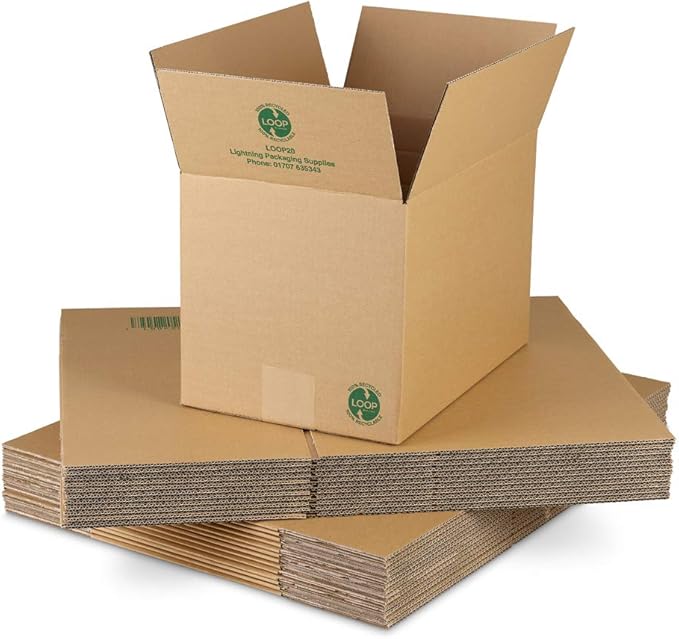 Eco Friendly Packaging Storage Boxes 457x305x305mm. 25/Pack. Reinforced Single Wall Recyclable