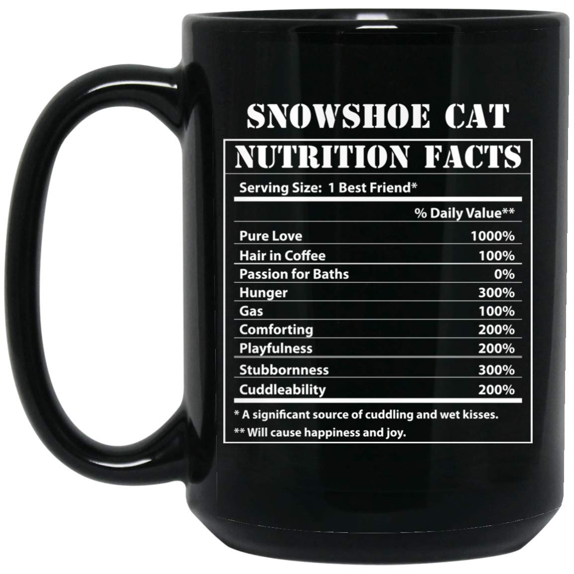 Lovesout Funny Snowshoe Cat Nutritional Facts
