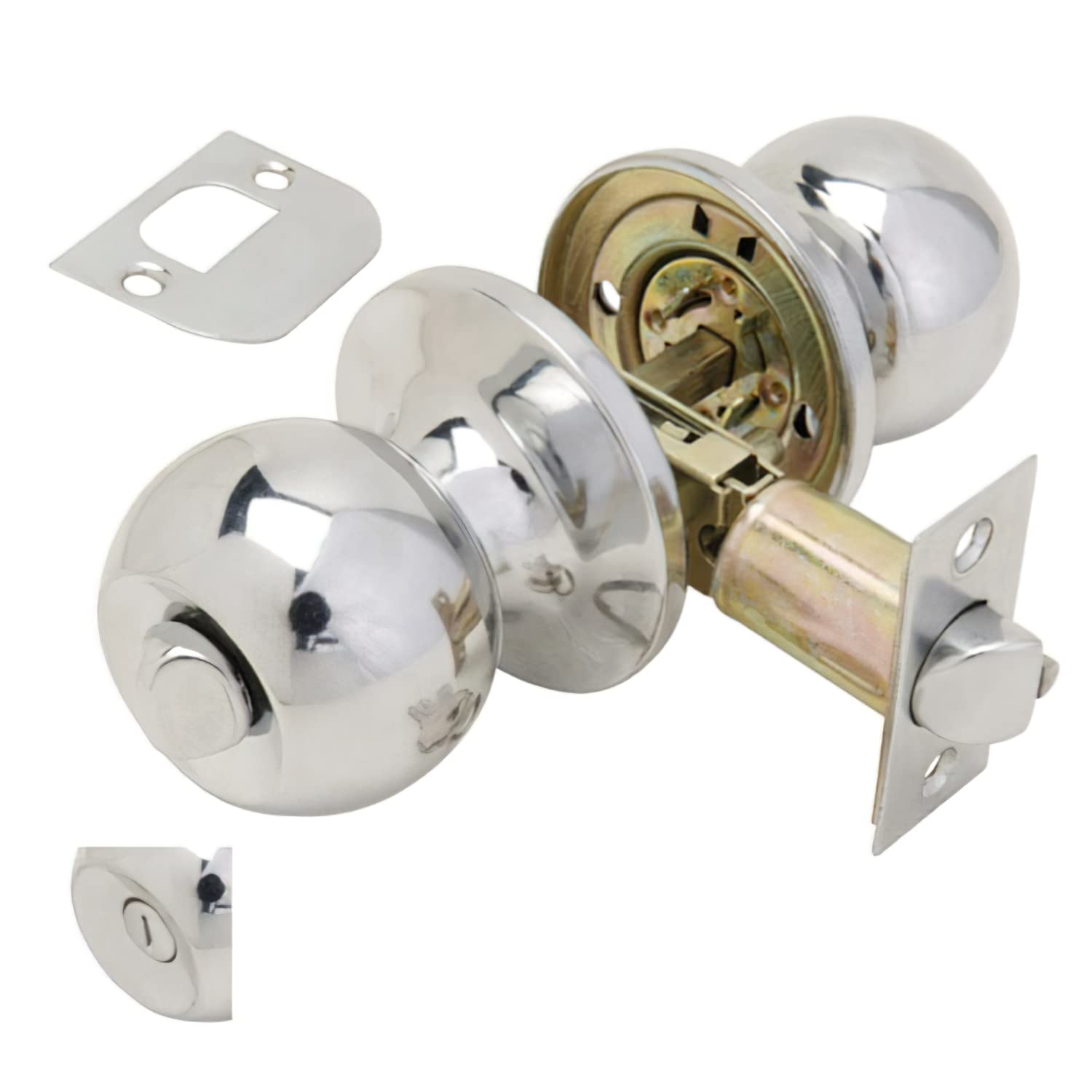 Wolfpack 3030505 – Knob with Lock for Bathrooms, Chrome