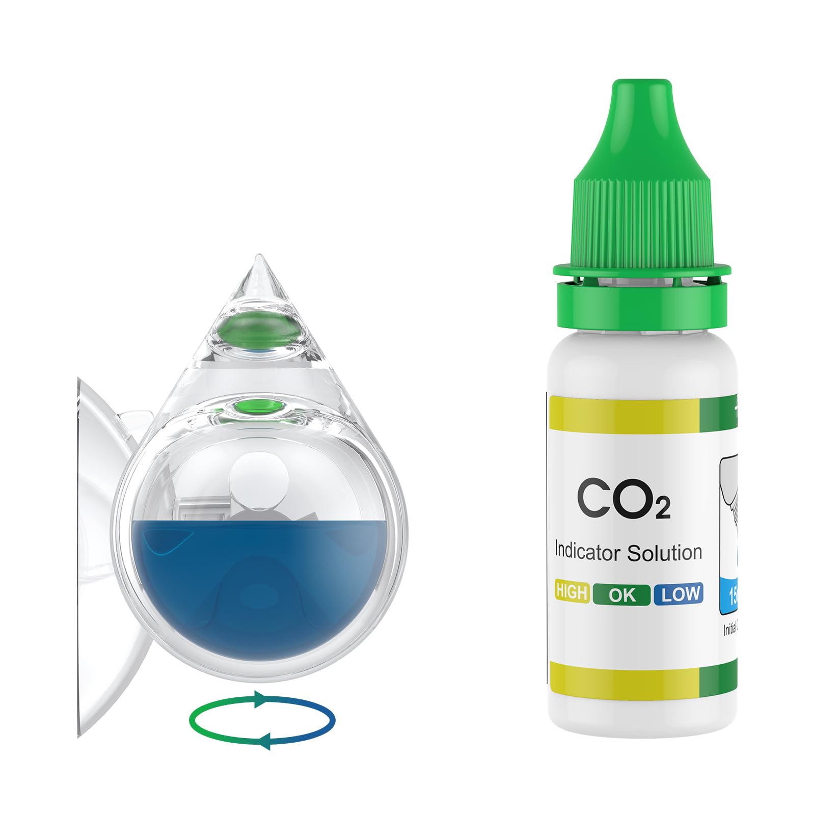 Photo 1 of Pawfly Acrylic CO2 Drop Checker for Aquarium, Fish Tank Carbon Dioxide Checker, CO2 Monitor Kit with Solution & Suction Cups, CO2 Detector, Aquarium CO2 Tester, CO2 Indicator for Planted Fish Tank