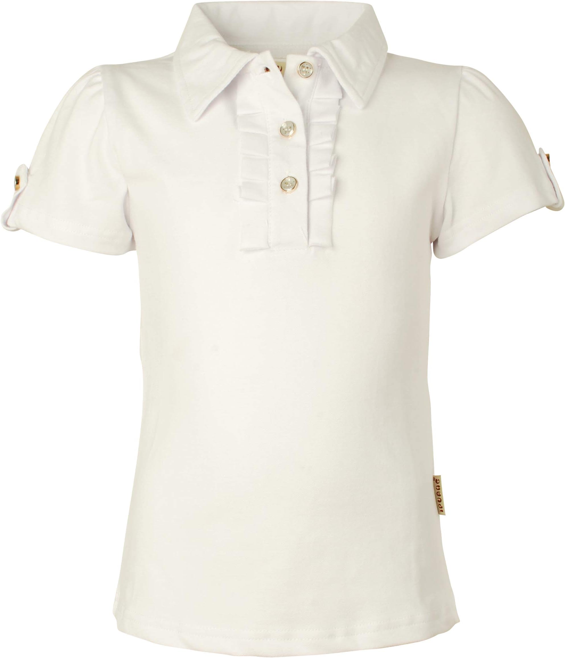 Ipuang Girl Short Sleeve Cotton Ruffle Polo Shirt Top