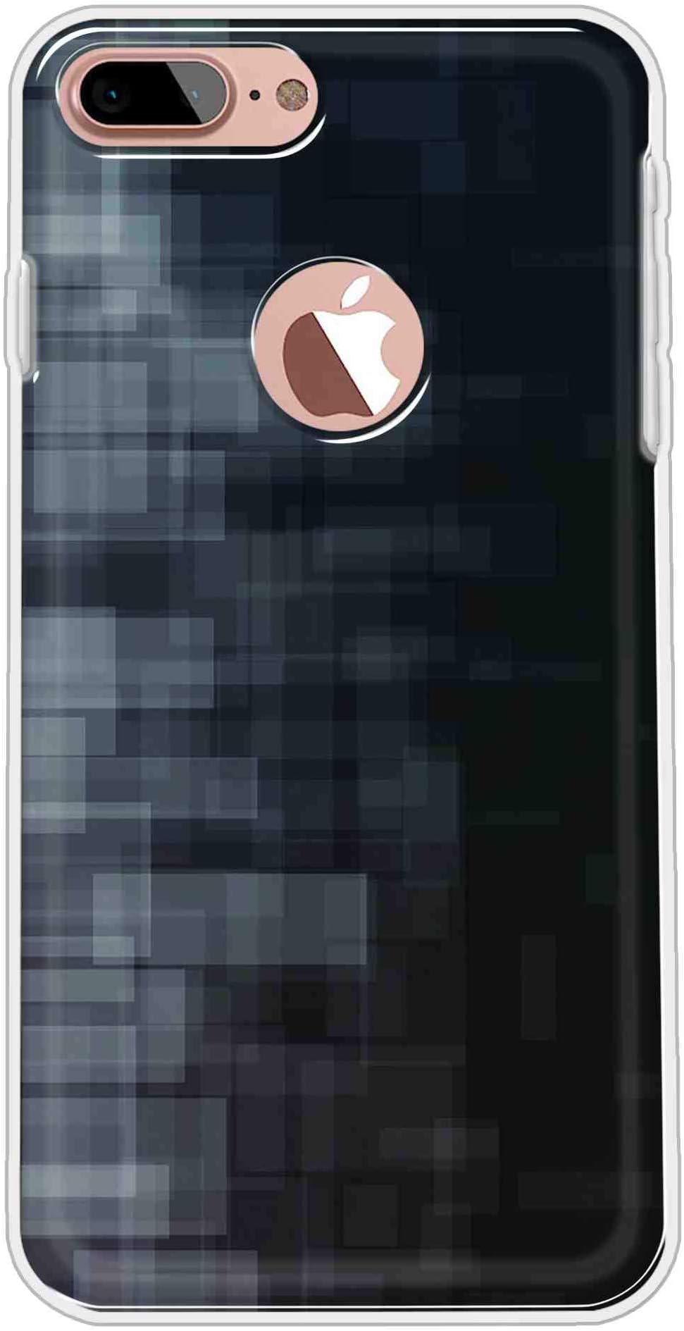 Vibey - Soft TPU Abstract - Printed Back Cover Case Compatible for Apple iPhone 7 Plus. One Tempered Glass Free