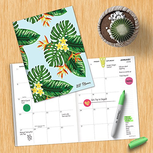 Time Factory Hot Pink Good Vibes 7.5" x 10.25" January -December 2019 Monthly Planner (19-4216) - Thumbnail 3