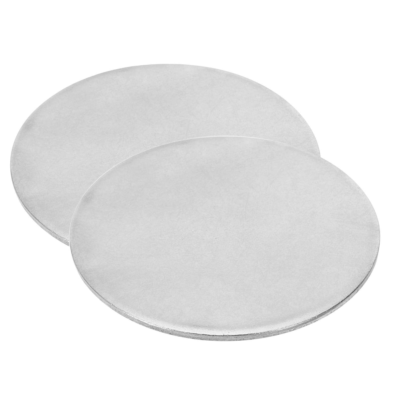 PATIKIL 54mm Steel Disc, 2Pcs Metal Stamping Blanks Tags Circle Round Metal Plate Strike DIY 304 Stainless Steel for Laser Engraving Stamping Craft Name Tag