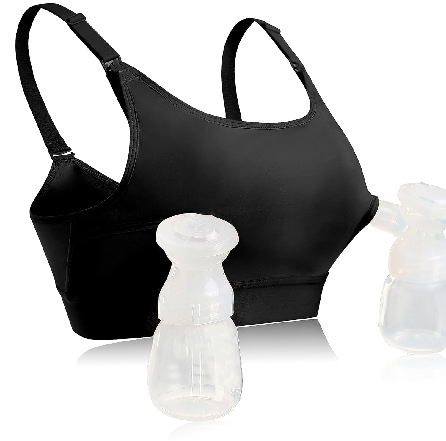 Photo 1 of Hands Free Pumping Bra Hands-Free Breast Pump Bra Nursing Bras for Pumping Adjustable Breast-Pumps Holding and Nursing Bra (Black, XX-Large)