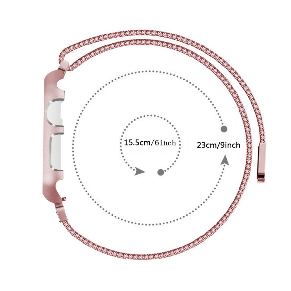 Apple Watch Band, iBazal 38mm Protective Case, Upgraded Milanese Stainless Steel Magnetic Closure Clasp Replacement iWatch Band for All 38mm Apple Watch Series 2&Series 1&Sport&Edition-Rose Gold 38mm