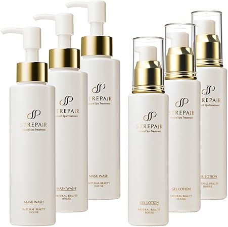 Amazon ストレピア Strepair スキンケア基本2点aセット マスクウォッシュ 110g ゲルローション 60ml 3セットまとめ買い 約6か月分 Strepair ストレピア オールインワン 通販