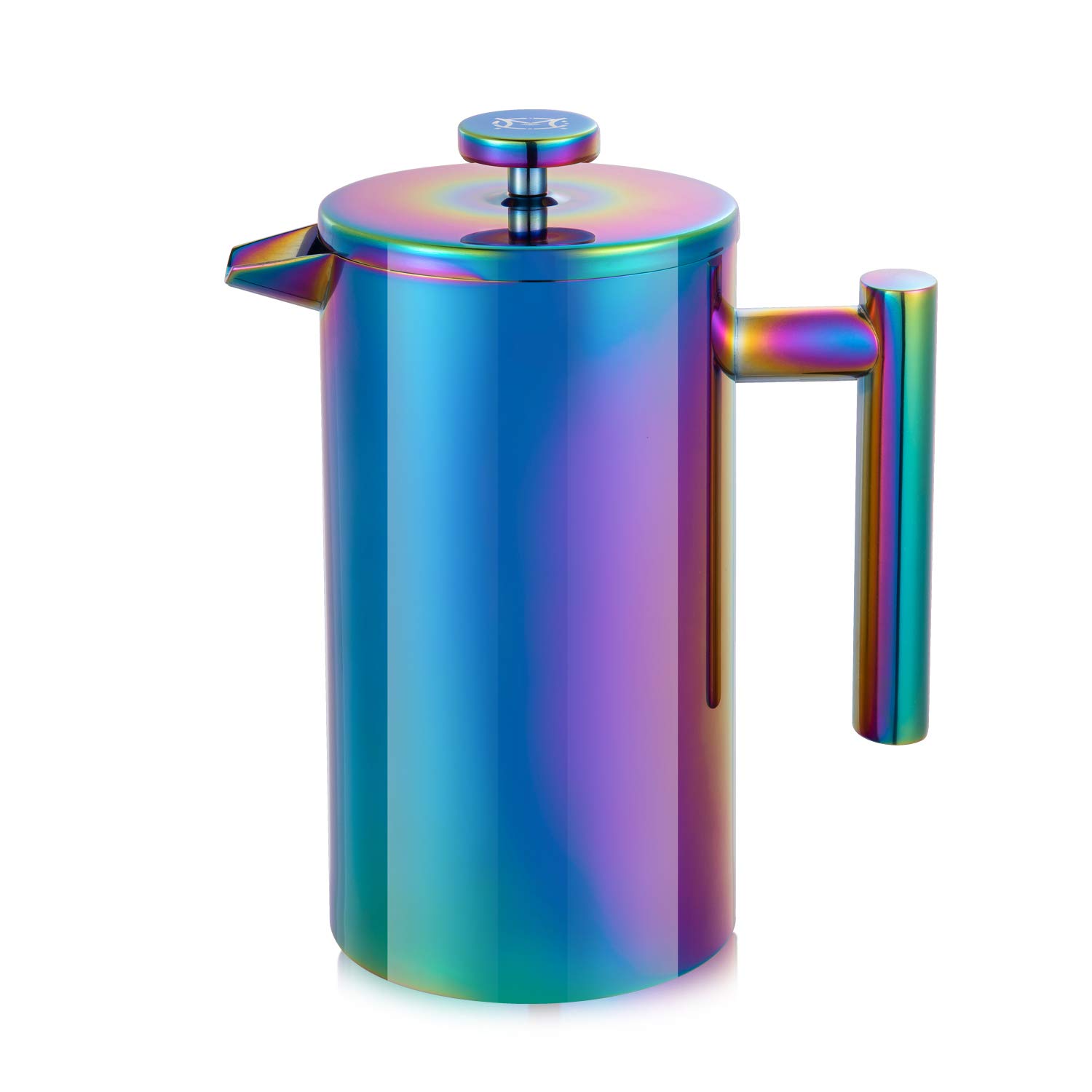 Magicaf&eacute; French Press Coffee Maker &ndash; Stainless Steel Coffee Maker Double Walled French Press Rainbow 34oz/1L