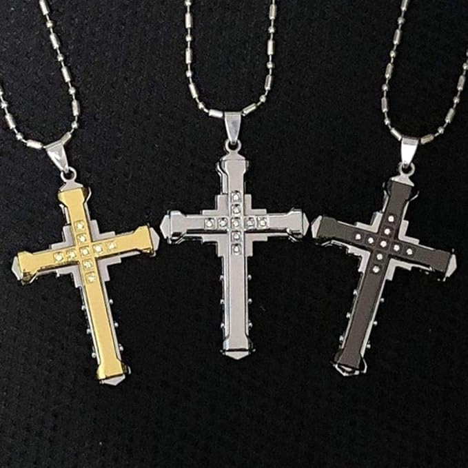 HYJMJJ Jesus Cross Pendant, Religious Jewelry Crystal Cross