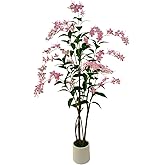 VIGGDA Artificial Tree Faux Jasmine Tree 5ft Tall Fake Jasmine Plant in Pot Fake Silk Tree Faux Plants Indoor