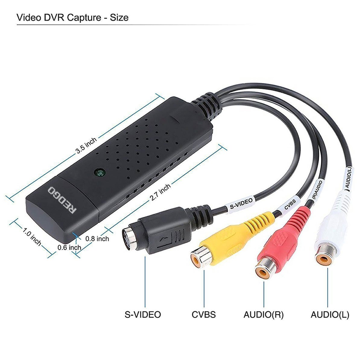 USB Video Capture Converter Analog to Digital VHS VCR TV to PC Computer
