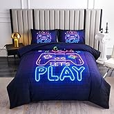 Helloosuu Gaming Bedding Sets for Boys,Twin Comforter Set for Boys,Gaming Comforter Set for Boy,Kids Bedding Twin with 2 Pillowcases,Microfiber Boy Bed Set,All Season Use