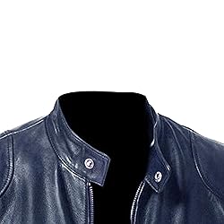 SWJGLITTR Men Slim Fit Motorcyle Leather Jacket