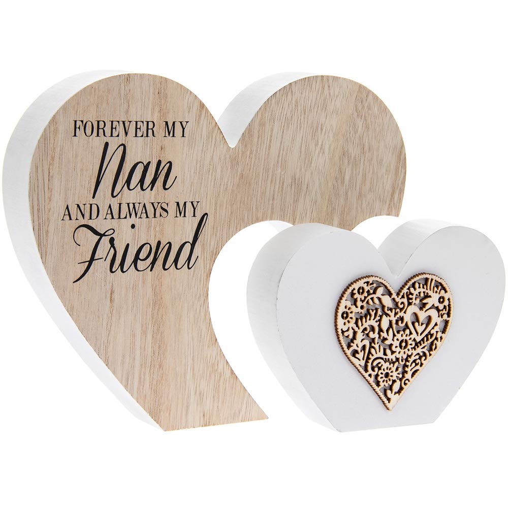 The Leonardo Collection LP43427 Plaque | Double Heart Nan Sentiments | 1 Piece-22x3x16 cm Accessory, Multicolored