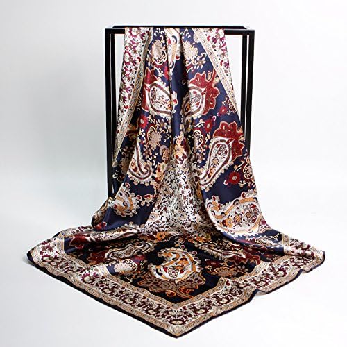 SAFZES Women Scarf Scarves 90cm printed silk satin scarves square Blanket Cape Wrap Shawl Stole,