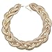 QQ Fashion Vintage Gold Egyptian Cleopatra Style Bold Snake Braided Chain Statement Bib Necklace,19.7