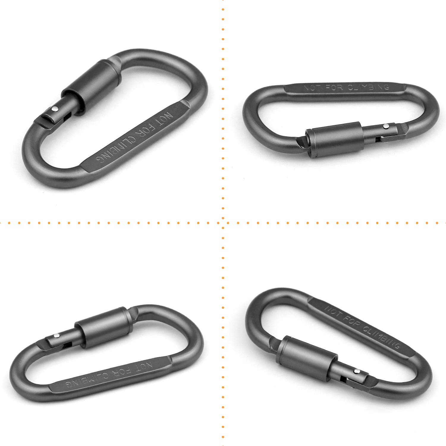 SENWOW Aluminum Alloy D-Ring High Strength Carabiner Key Chain Clip Hook For Camping Hiking (Not for Climbing)
