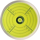 Geouniver 3.15-Inch Magnetic Bullseye Bubble Level for RVs and Machinery | Magnetic 80 mm round level with large green display and marked grid for RVs, trailers, machinery, tables and workshop setup.