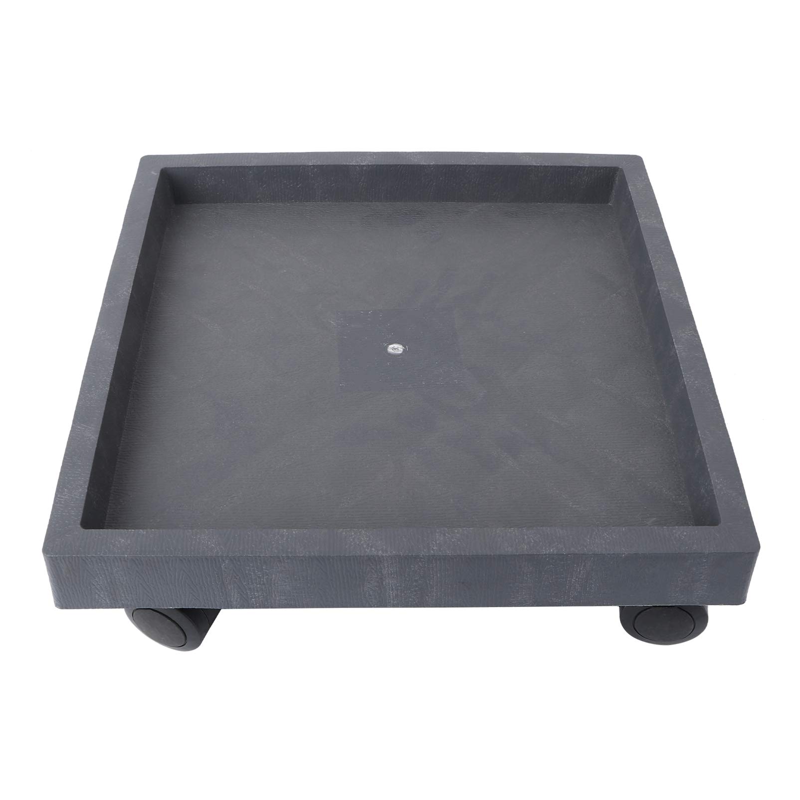 Cabilock Plant Saucers Square Shape Flower Pot Tray On Wheels, Planter Pot Tray for Garden Indoor Outdoor 29 * 29 * 10cm Grey