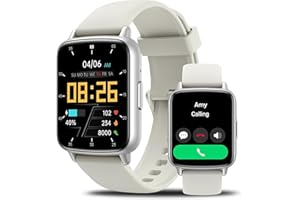 JeeJTek Smart Watches, Fitness Tracker Smartwatch for Android Phones/iPhone Compatible,1.83" Womens Watch with Blood Oxygen,Calls and Messages/Heart Rate/Sleep/Female Cycle (Silver+White)