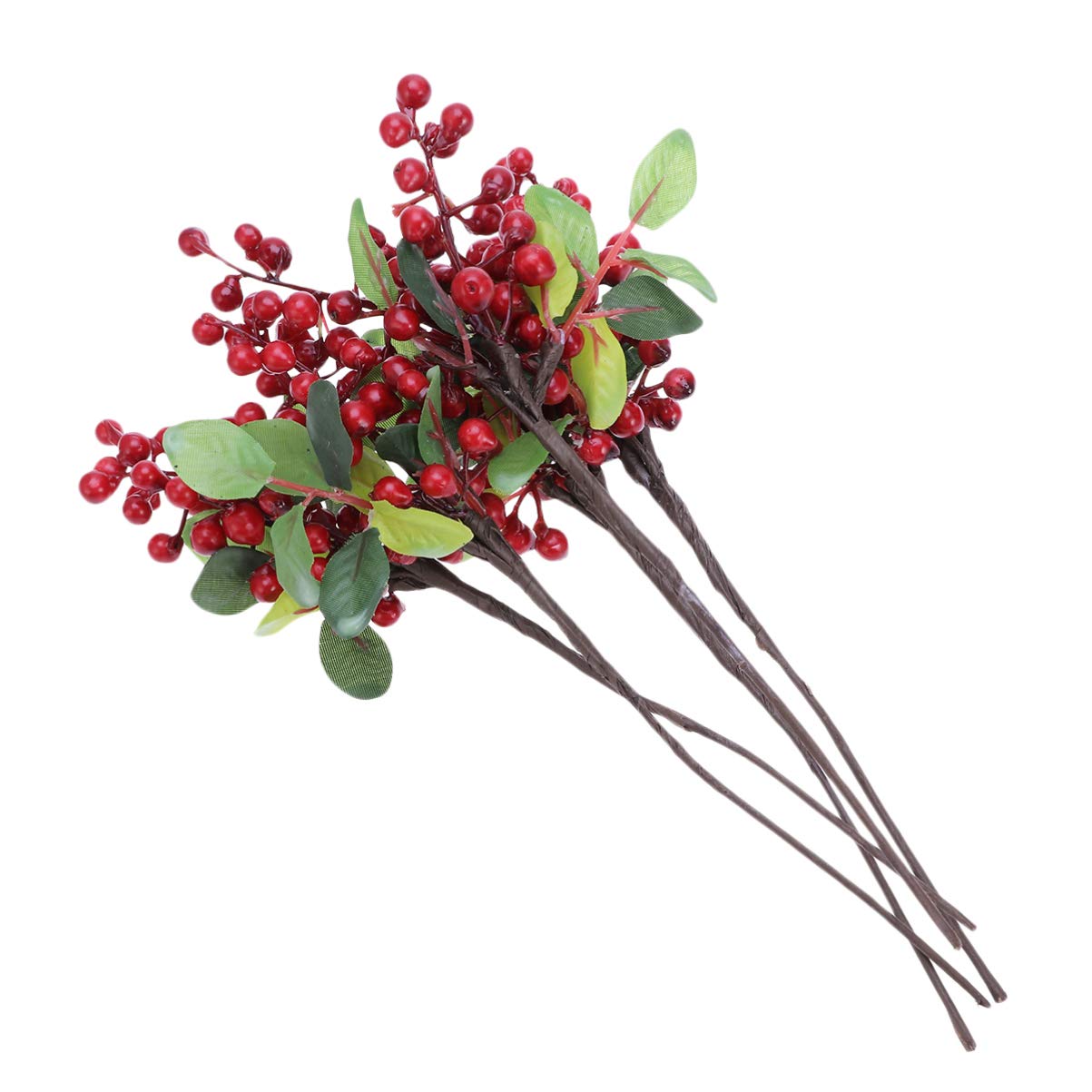 Healifty 5pcs Artificial Berry Stems Christmas Floral Sprays Xmas Berry Picks Fruit Picks for Christmas Holiday Floral Arrangement Table Decoration Red