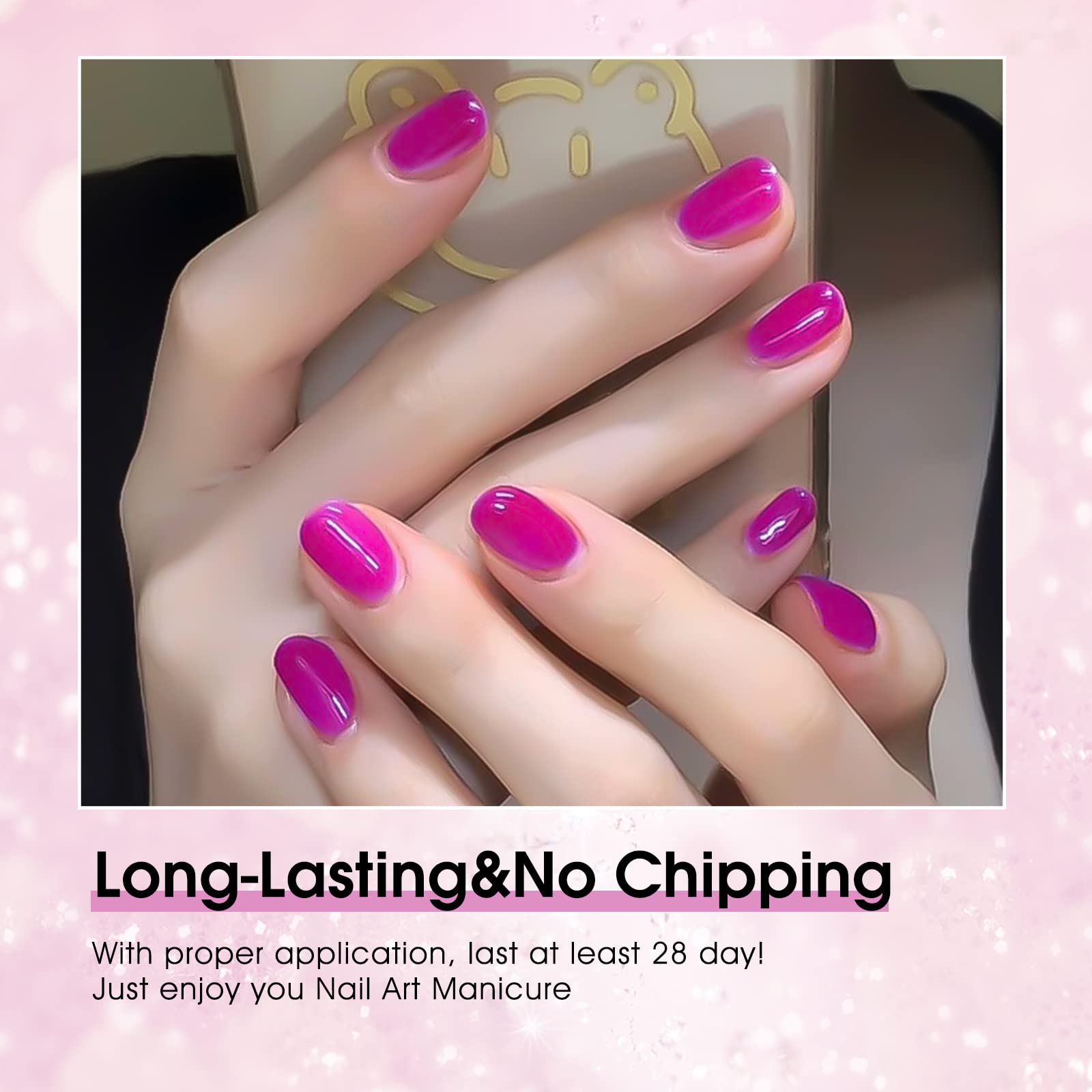 VENALISA Purple Gel Nail Polish, 12ml Purple Gel Polish Neon Dark Purple Color Soak Off UV LED Nail Gel Polish Nail Art Starter Manicure Salon DIY at Home, 0.43 OZ - Image 3