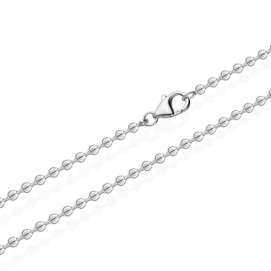 NKlaus 925 Sterlingsilber Kugel Kette für Anhänger Silberkette 2,20mm breit