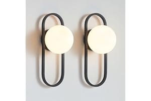 Wall Sconces Set of Two Matte Black Wall Lamp Sconces Wall Lighting with White Globe Glass Shade Wall Lights Sconces Wall Dec