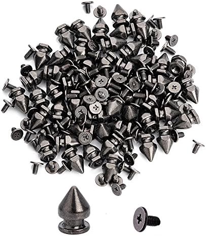 100pcs Cone Spikes Screwback Studs DIY Craft Cool Rivets Punk Stud Edge-Cylinder Style 710mm 1/4"3/8"