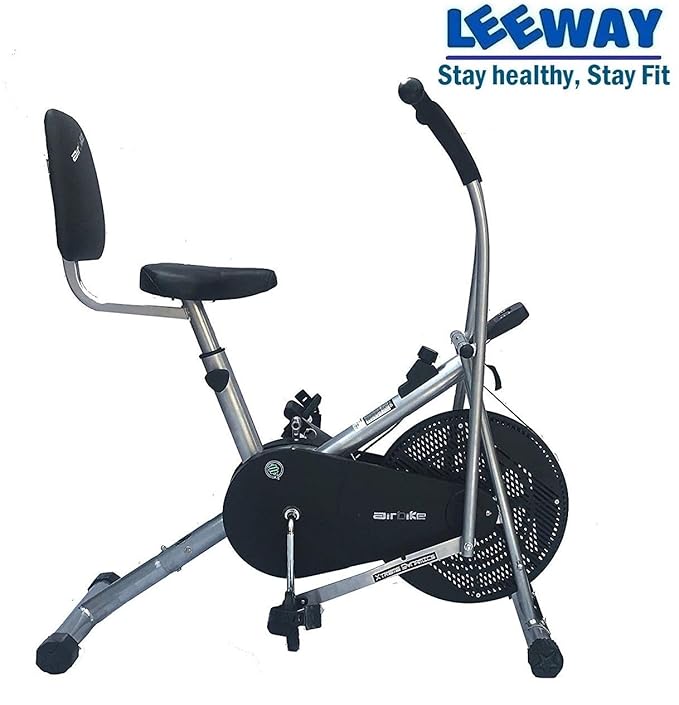 Buy Leeway Air Bike with Back Support Exercise Cycle Moving Handle Gym Bike Cardio Fitness