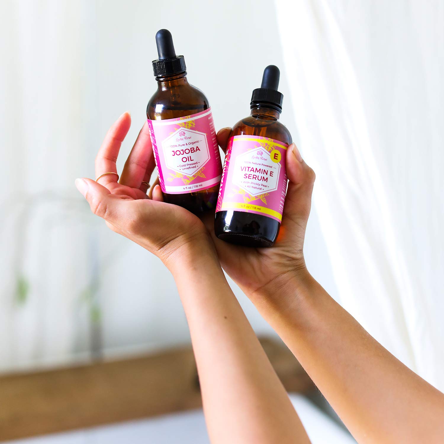 Vitamin E Serum by Leven Rose 100% Pure Organic All Natural Face, Dry Skin & Body Moisturizer Treatment, Hair & Nail Growth Oil, Pure Makeup Remover, Acne Cleansing Oil Large 4 oz: Beauty
