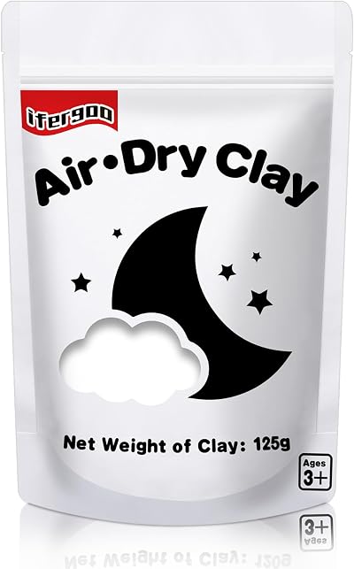 iFergoo Air Dry Clay Ultra Light Modeling White Clay Kids Craft