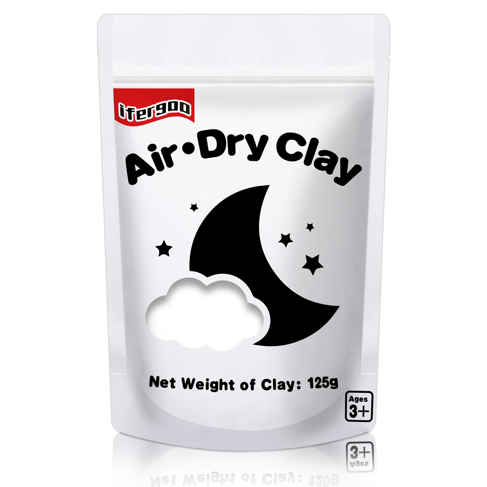 iFergoo Air Dry Clay, Ultra Light Modeling Clay, Magic Clay DIY Creative Modeling Dough, Kids Gifts for Girls Boys (White Clay)