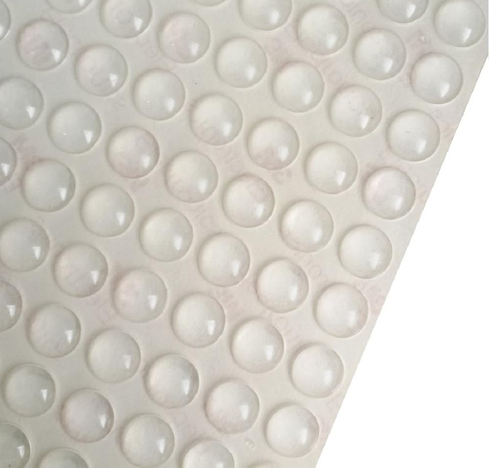Winwill 100 Pcs Self-Adhesive Rubber Feet Semicircle Bumpers 10mm Clear