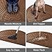 Mibao Half Round Entrance Door Mat, 24 x 36 inch Winter Durable Large Heavy Duty Front Outdoor Rug, Non-Slip Welcome Doormat for Entry, Patio