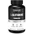 Jacked Factory L-Glutamine Capsules 500mg - Vegan Fermented L Glutamine Supplement for Post Workout Muscle Recovery, Immunity, Digestive Health - 240 Capsules
