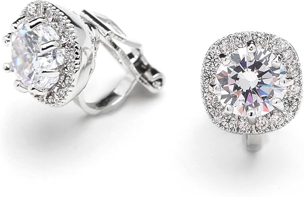 Mariell Cubic Zirconia CZ Clip On Stud 