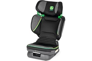 Peg Perego Viaggio Flex 120 Booster, 4D Total Adjust for Safety & Comfort, No Armrests, Compact Fold for Travel, 40-120 lbs, Made in Italy, John Deere (Black/Green)