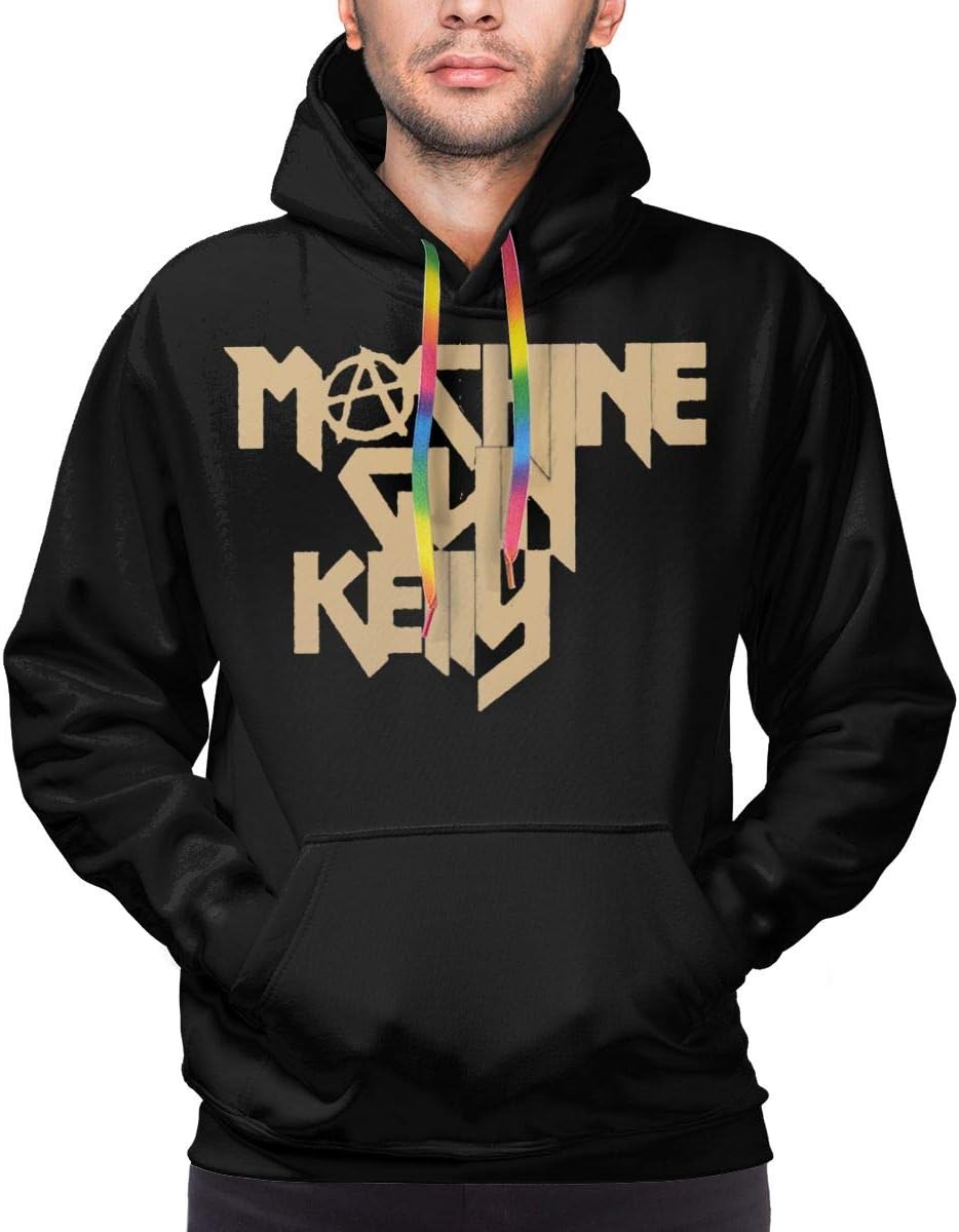 AIDEAR Machine Gun Kelly MGK Mens' Long Sleeve Hoodie Hooded Sweatshirt with Pocket Black