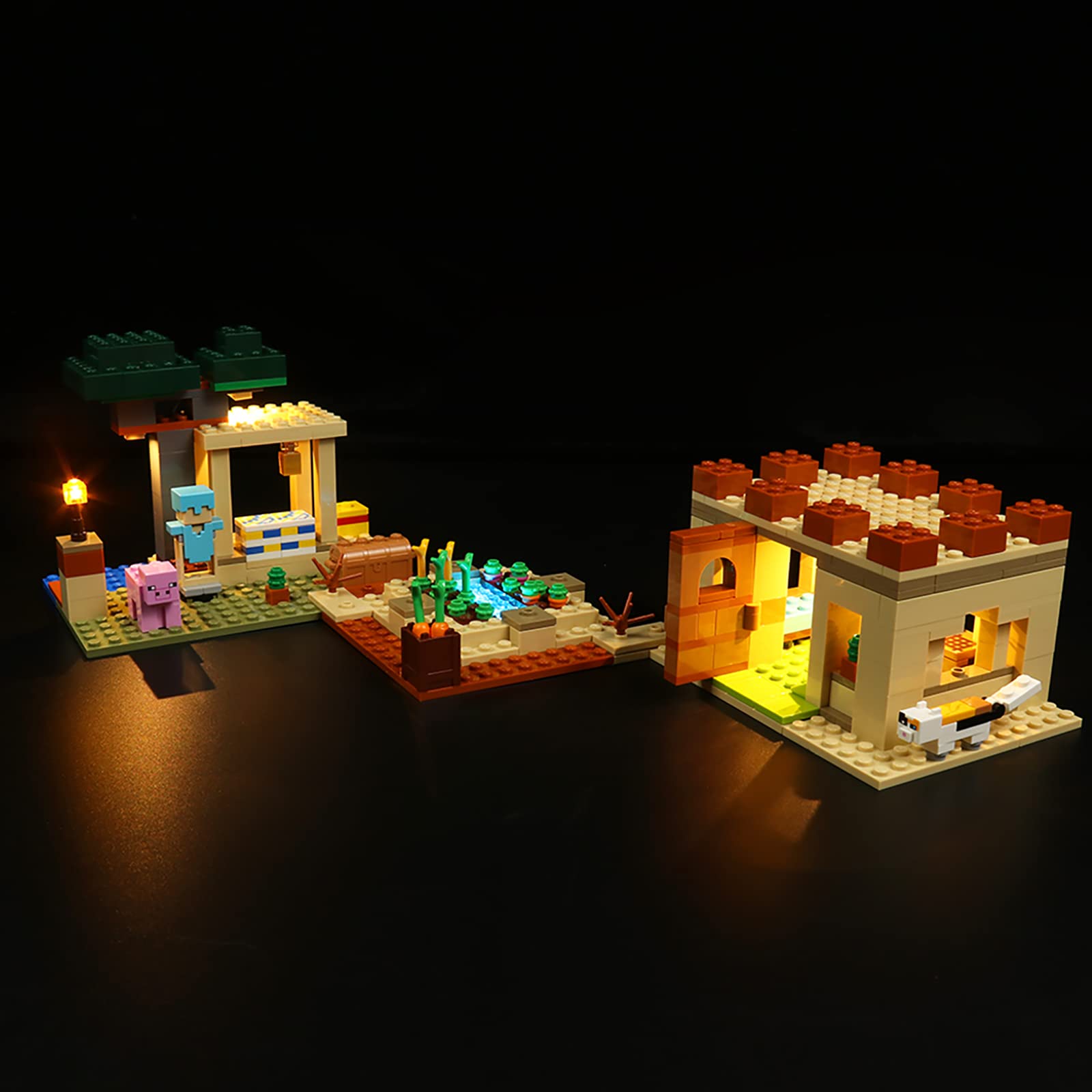 Led Light Kit for Lego Minecraft Illager Raid, Led Lighting Set for Minecraft Lego 21160 The Illager Raid Village Building - Not Include Models, Just Light Set