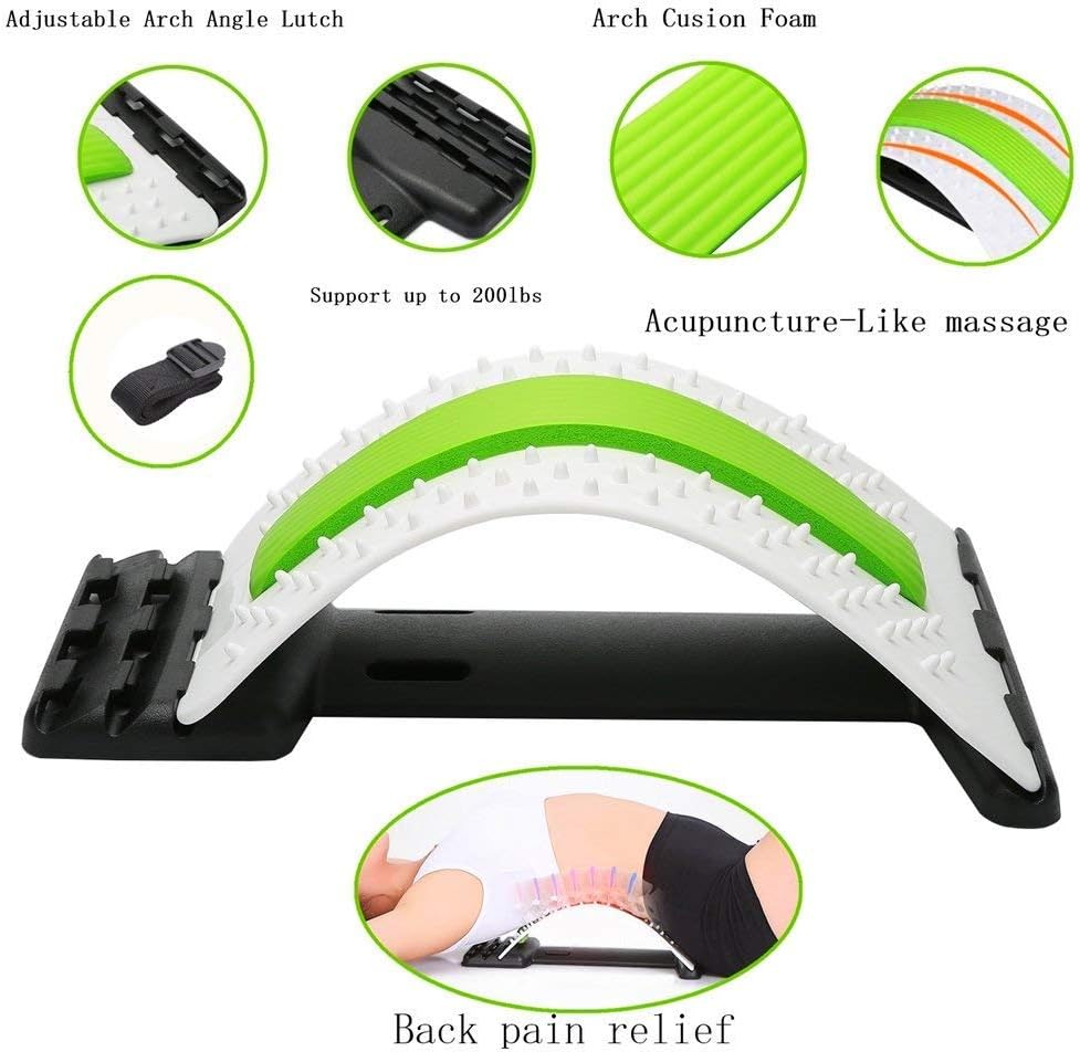 JIAHAO Multi-Level Back Stretching Device,Back Massager Lumbar Support Stretcher Spinal Pain Relieve Back Pain Muscle Pain Relief - Image 4