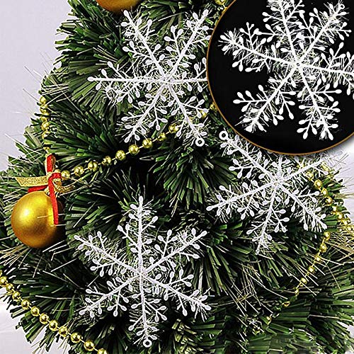 Zogin Winter White Snowflake Ornaments Christmas Festival Party Decoration - Set of 30