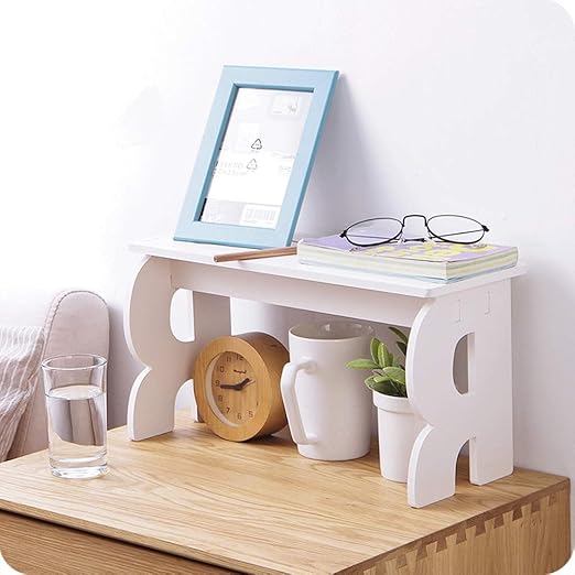 Solid Wood Desk Bookshelf,Simple Storage Organizer Desktop Display